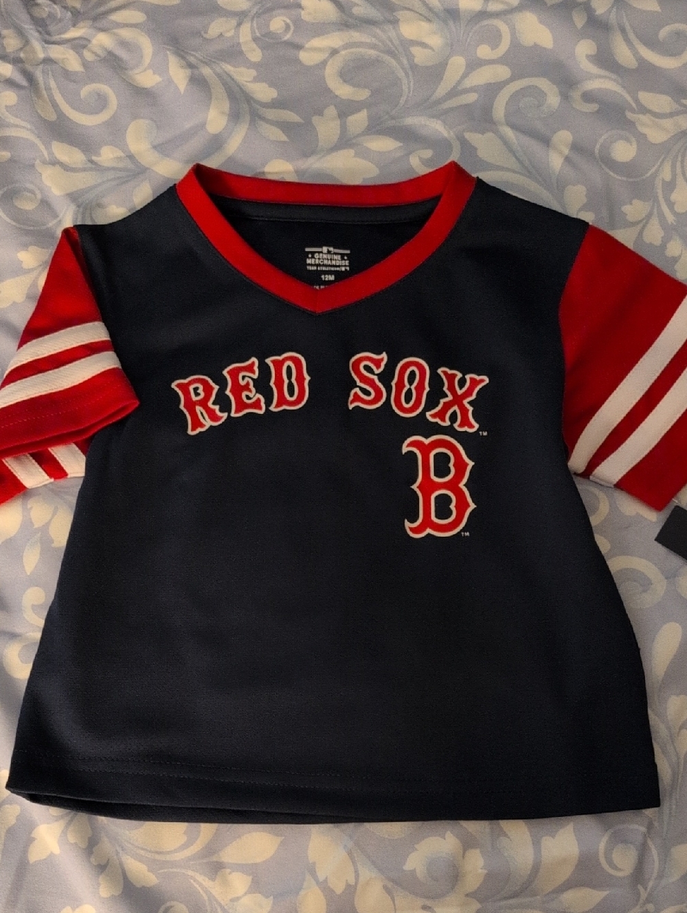 Kids Navy & Red Short Sleeve Tee